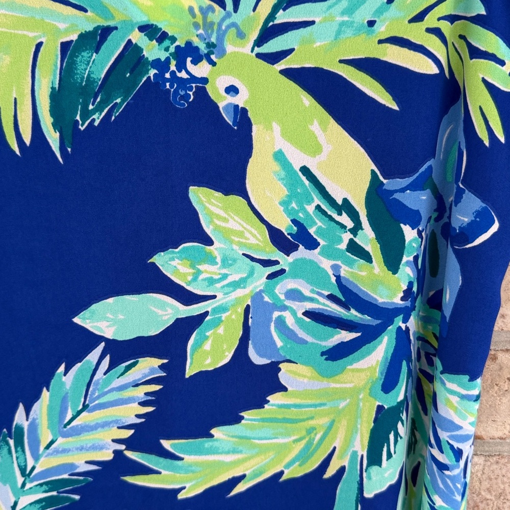 Lilly Pulitzer Blue and Green Tropical Reversible Dress - Picture 3 of 6